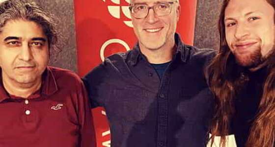 Kamancello & Stu Mills at CBC studio in Ottawa